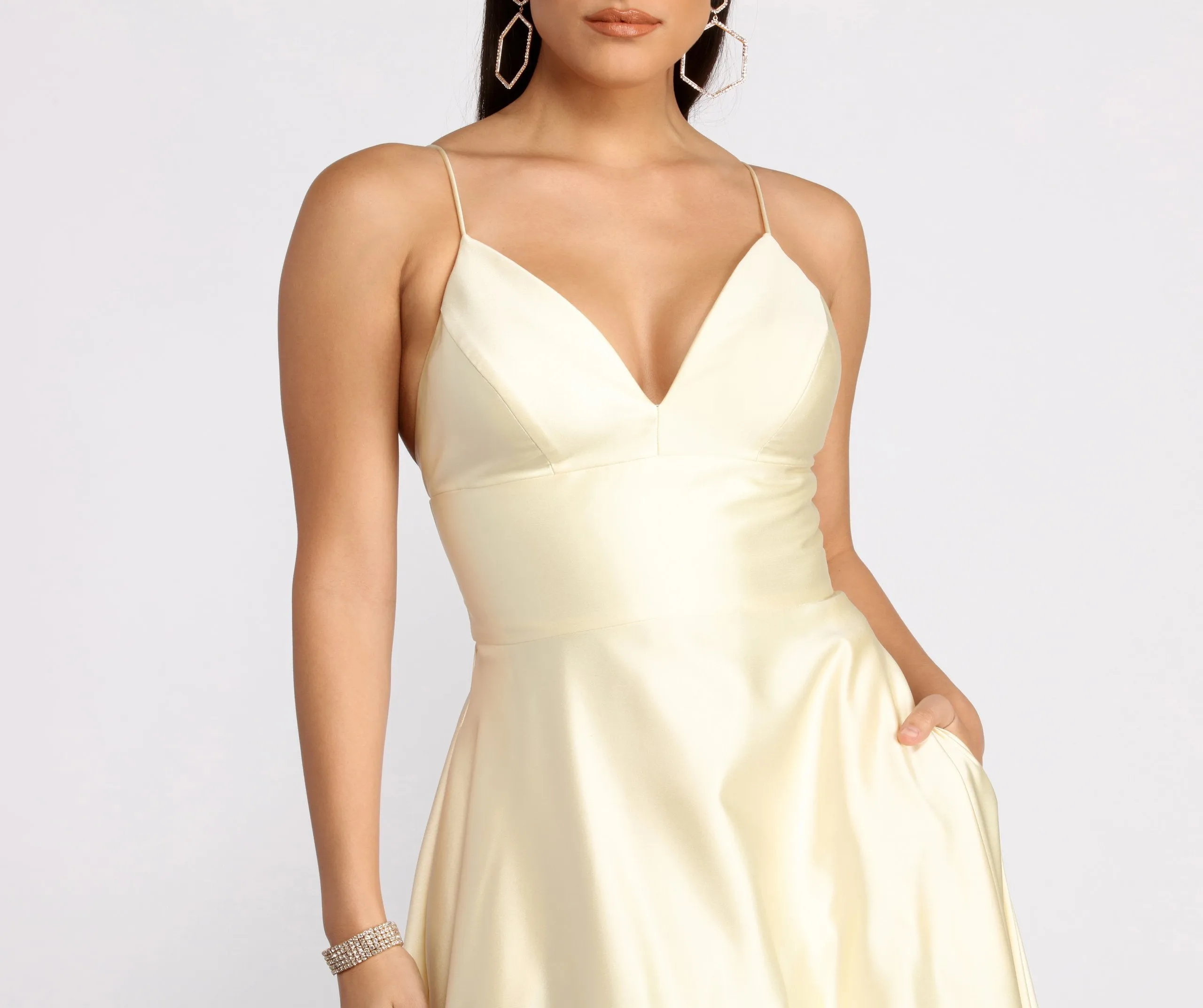 Mary-Kate Satin Stylish Ball Gown