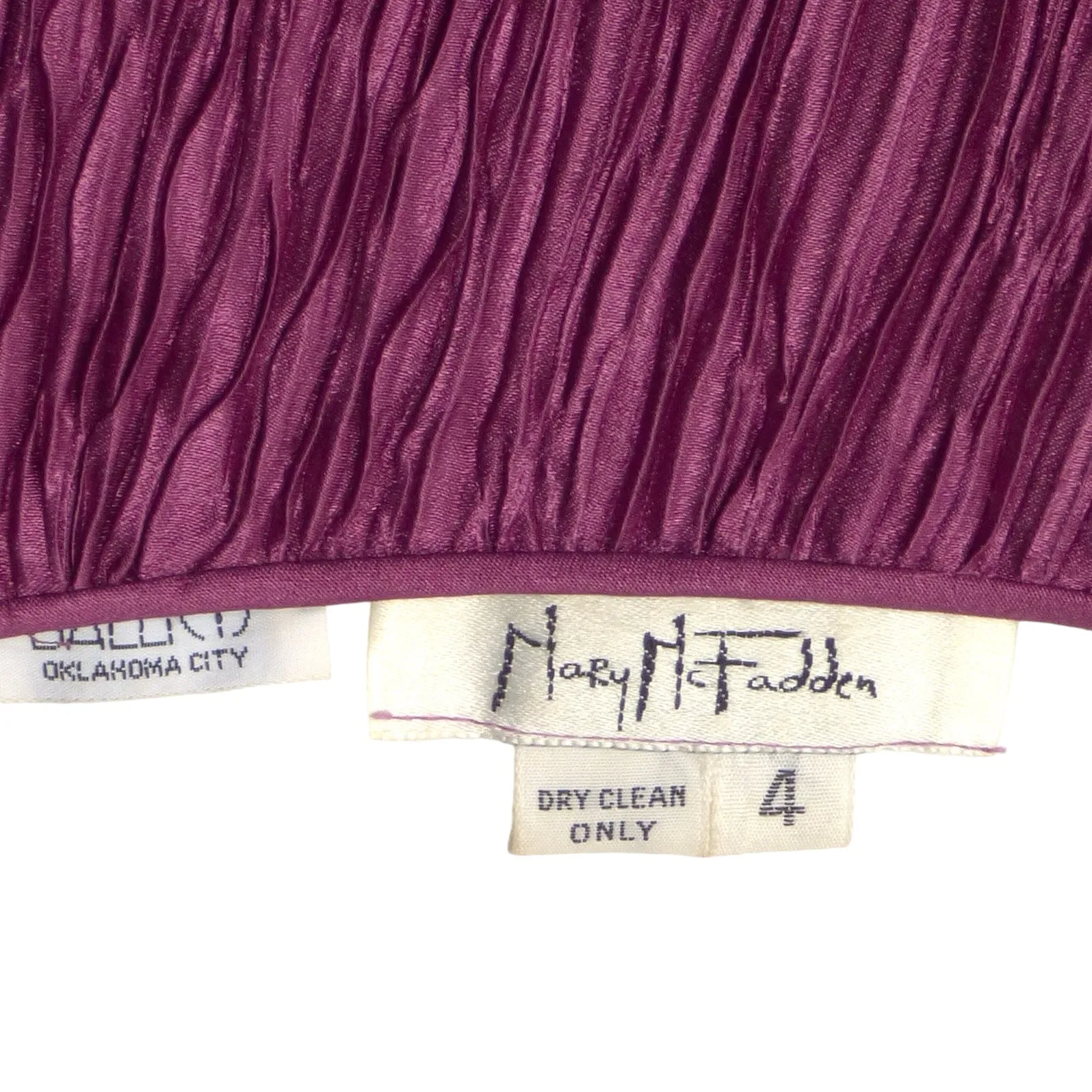 MARY MCFADDEN- 1980s Plissé Dress, Size 2