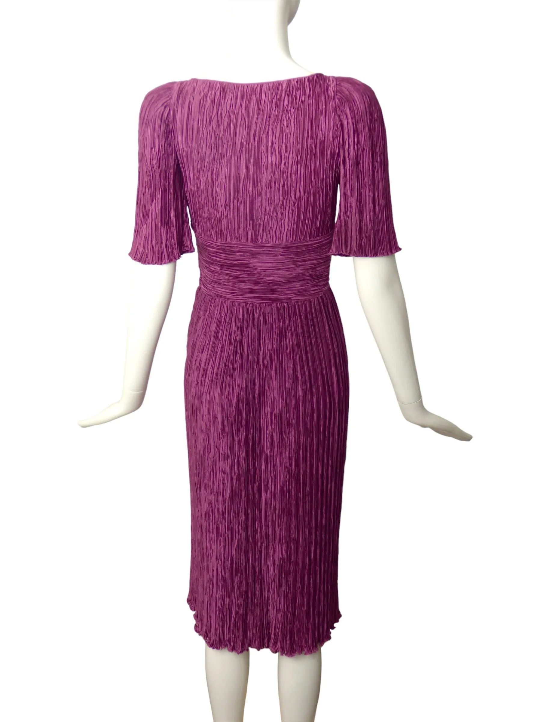 MARY MCFADDEN- 1980s Plissé Dress, Size 2