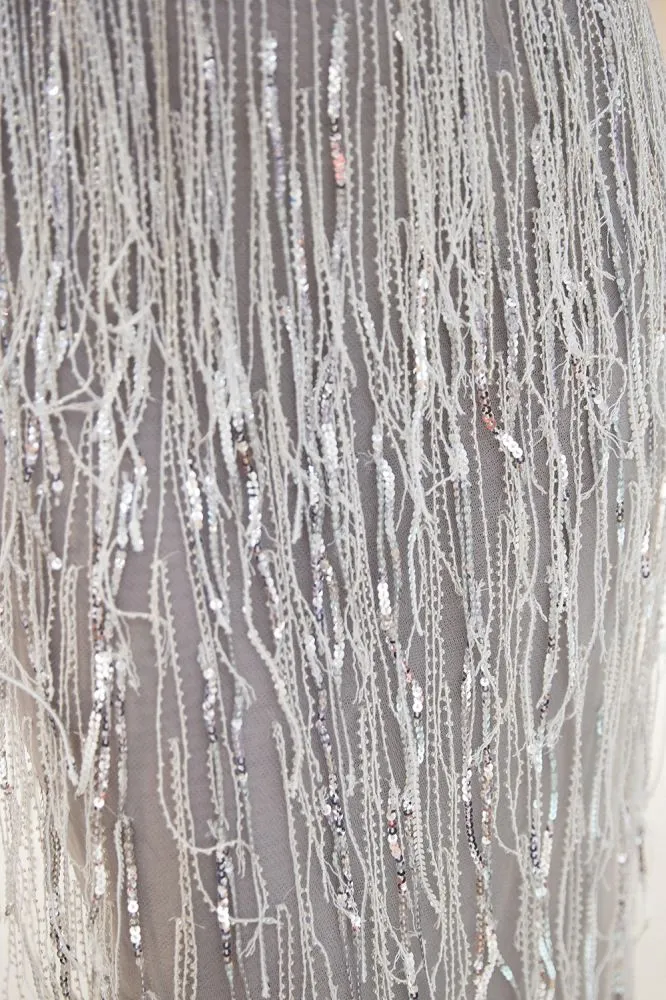 MARY Mermaid Deep V-neck Sleeveless Tassel Beading Party Dresses