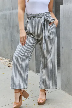 Mary Paperbag Waist Striped Culotte Pants