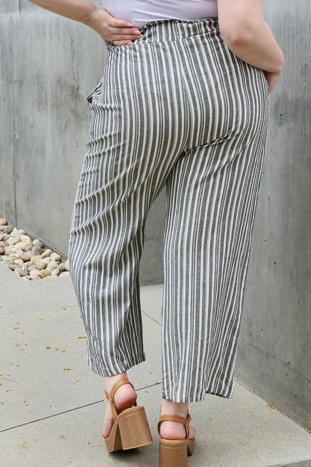 Mary Paperbag Waist Striped Culotte Pants