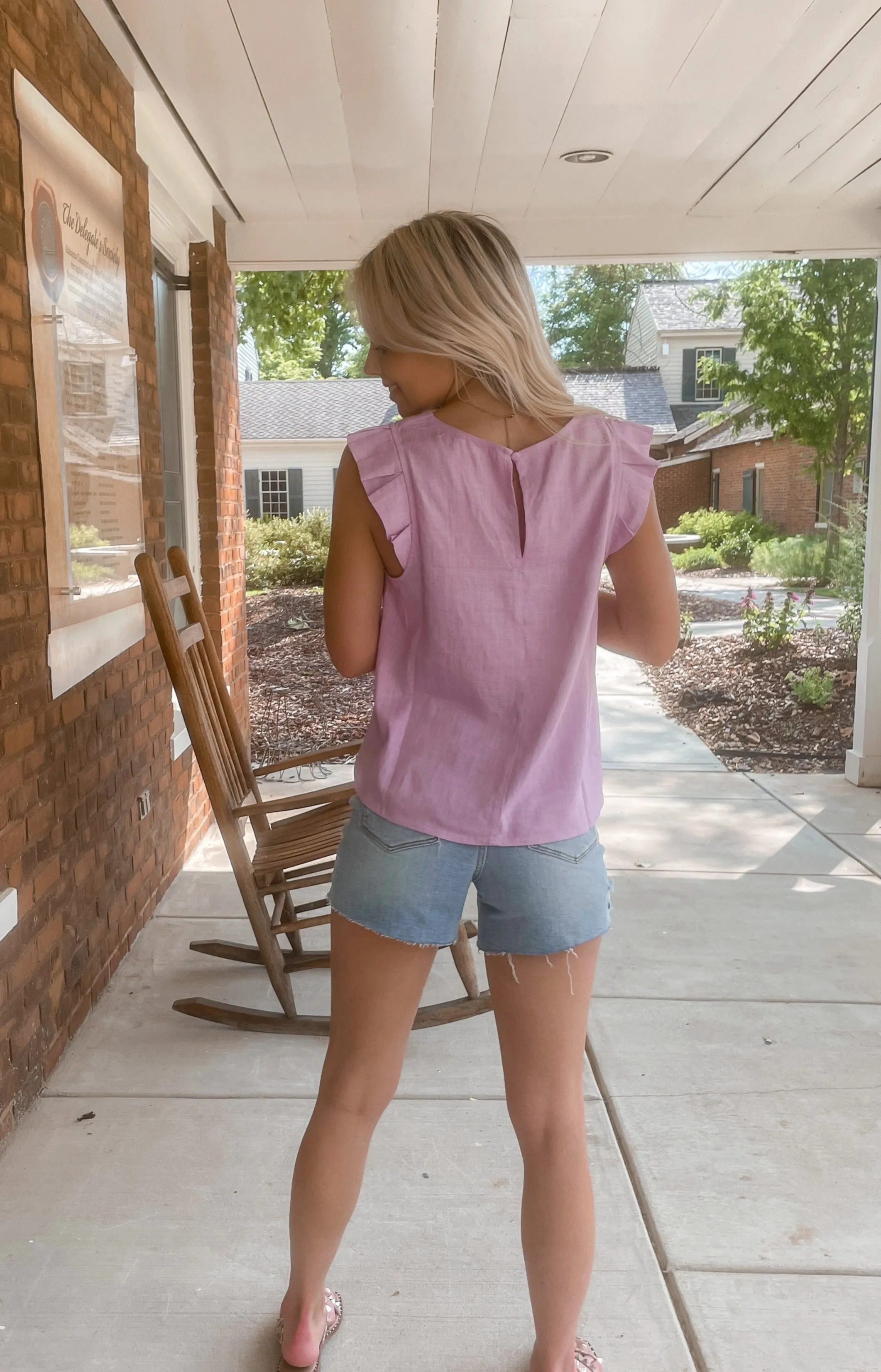 Mary Ruffle Top- Lavender