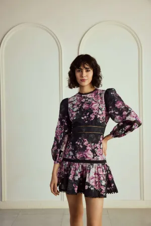 Mary short Magenta printed dress