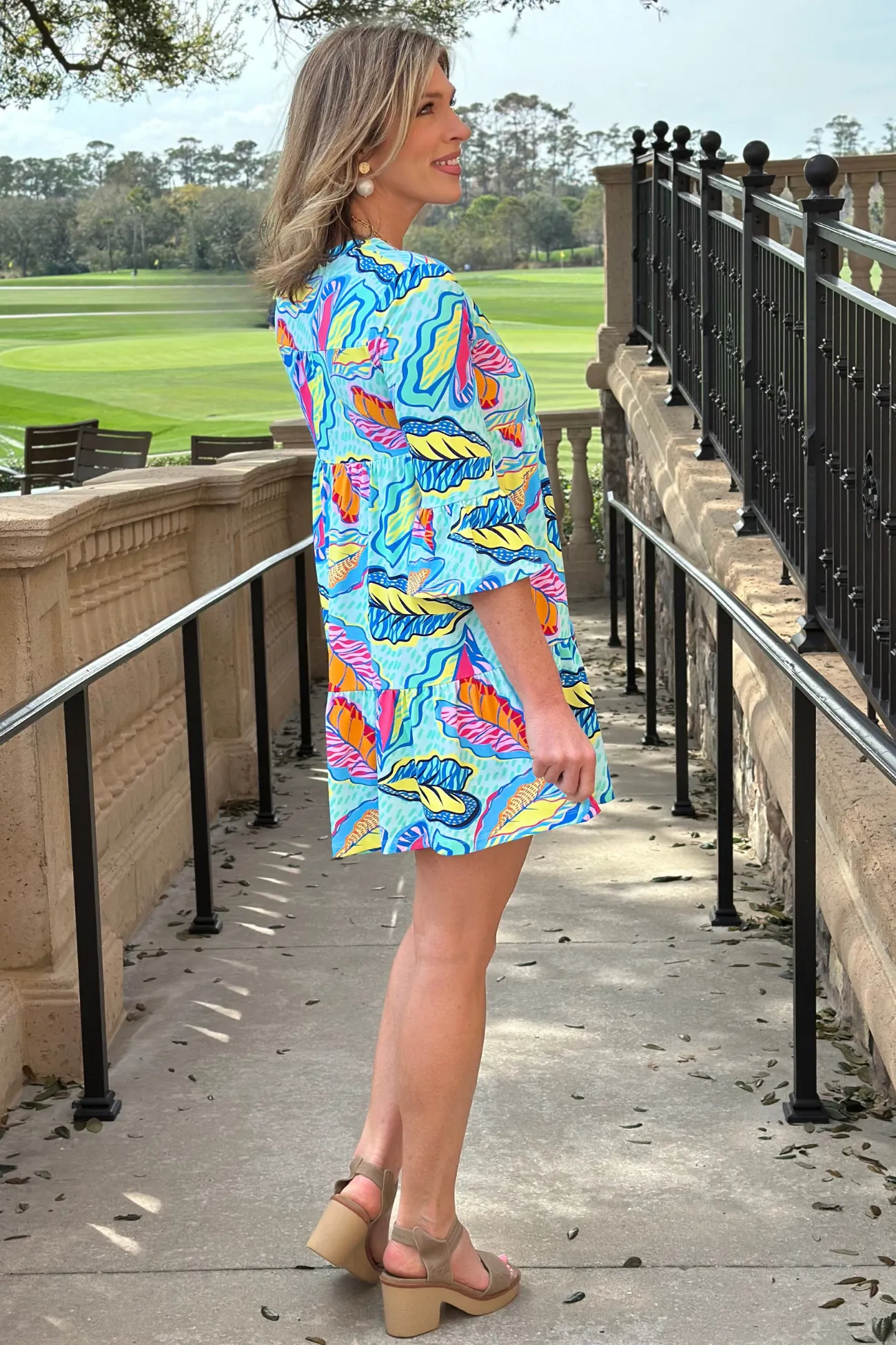 Mary Square Laguna Island Time Dress in Mint
