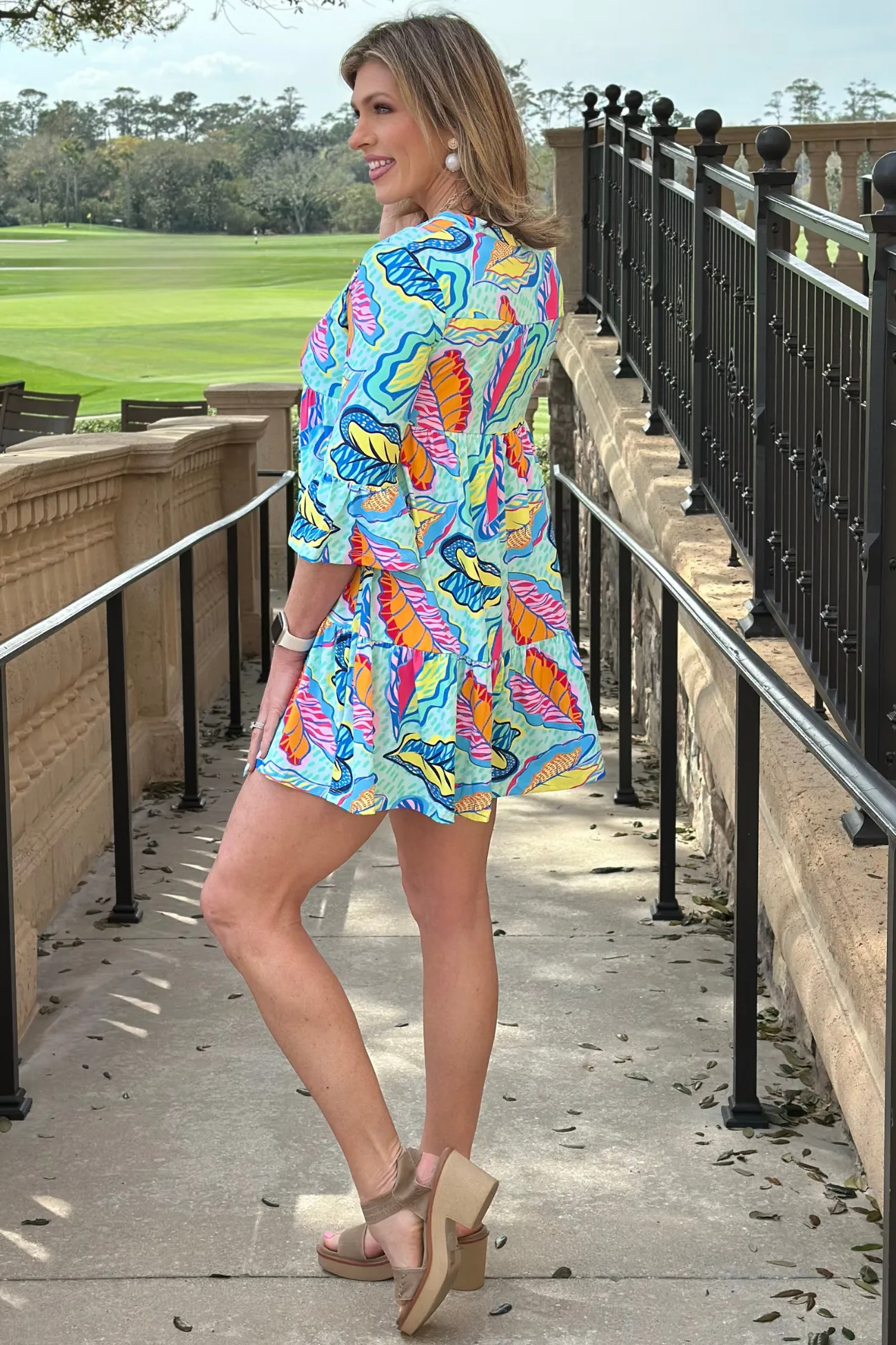 Mary Square Laguna Island Time Dress in Mint