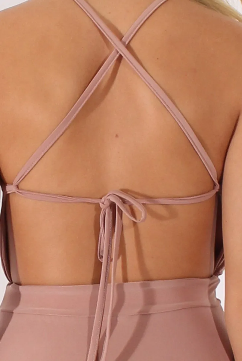 Mauve Ruched Side Dress- Allisa