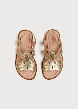 Metallic Strappy Leather Sandals in Gold (24-35EU)