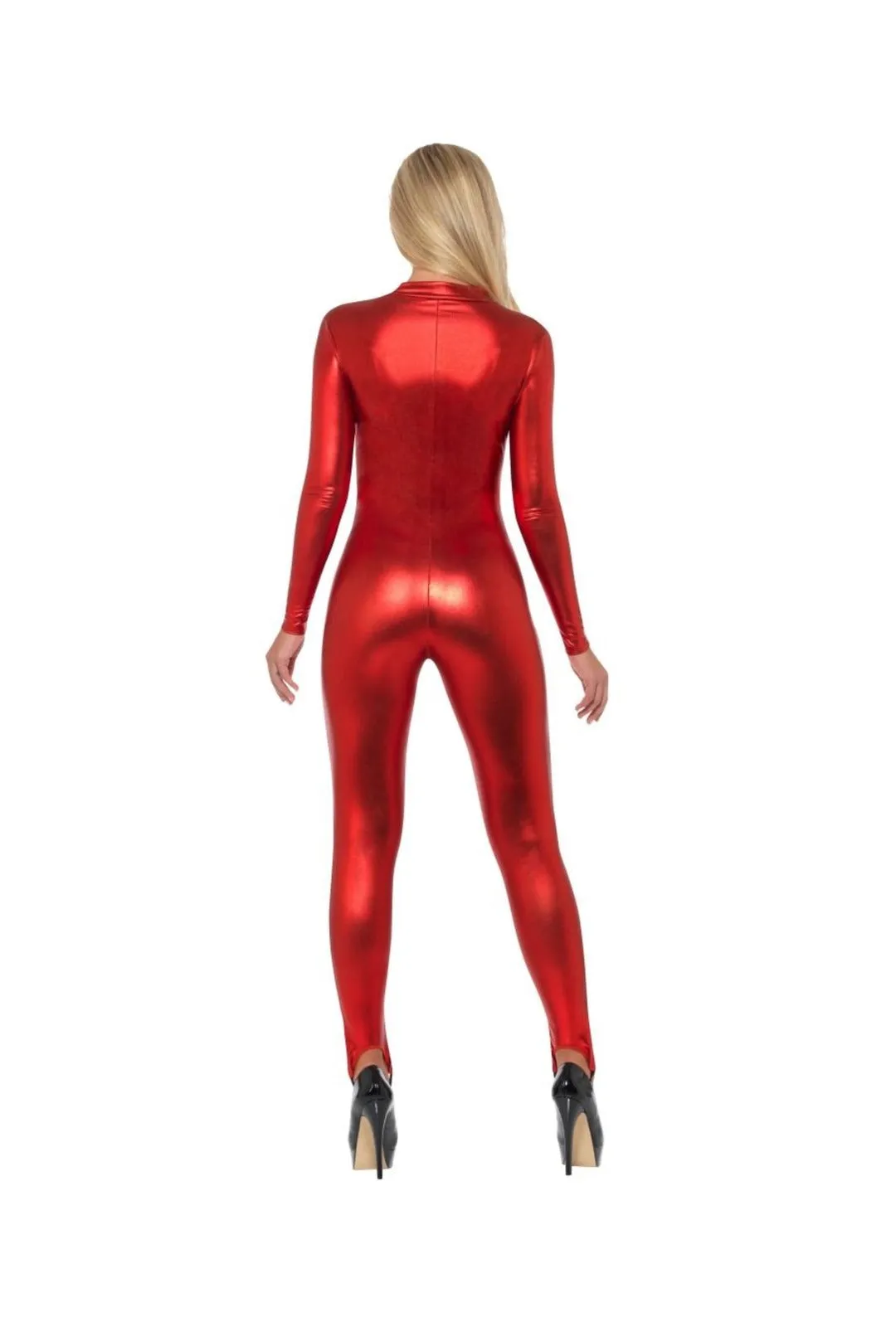 Miss Whiplash Metallic Red Catsuit