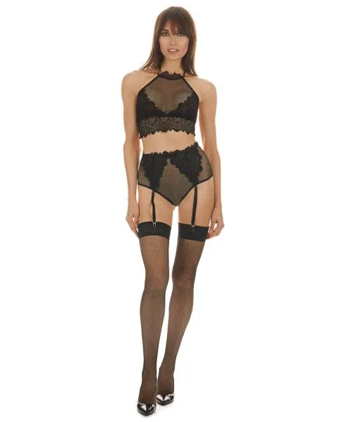 Monique Two Piece Garter Set - Black -