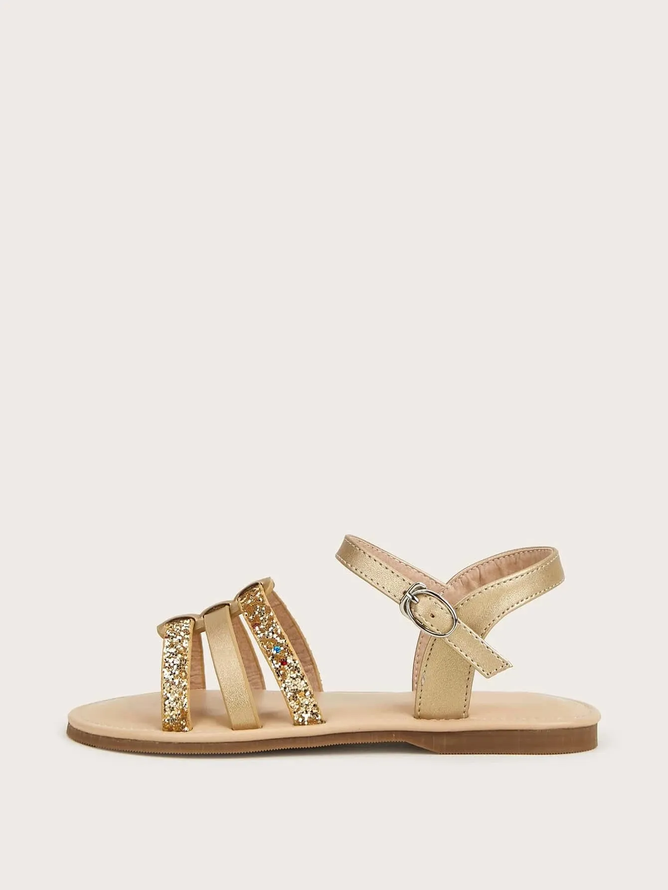 New Shein Girls Youth Metallic Glitter Decor Sandals Sz 5!