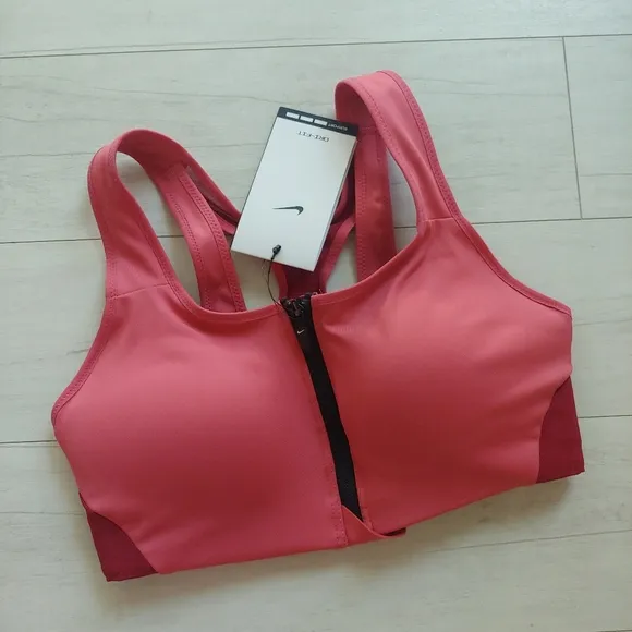 NIKE NEW Dri-FIT Shape Front Zip Sports Bra