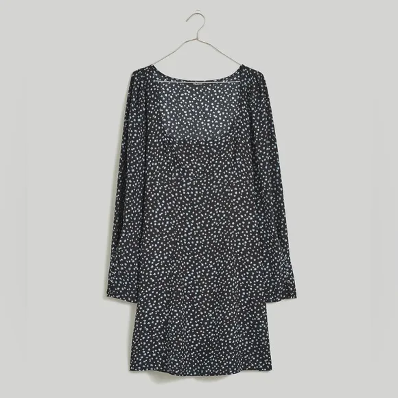 NWT Madewell Seamed Long-Sleeve Mini Dress in Ditsy Floral!!!