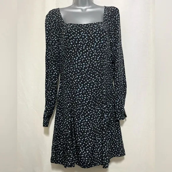 NWT Madewell Seamed Long-Sleeve Mini Dress in Ditsy Floral!!!