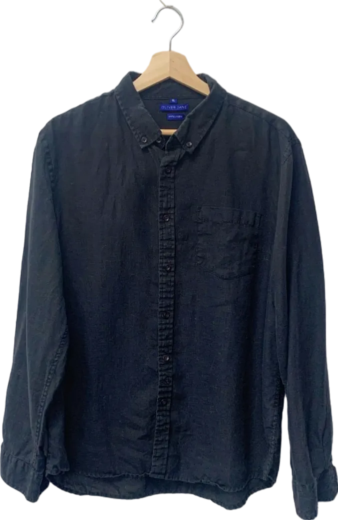 Oliver Jane Black Linen Shirt XL