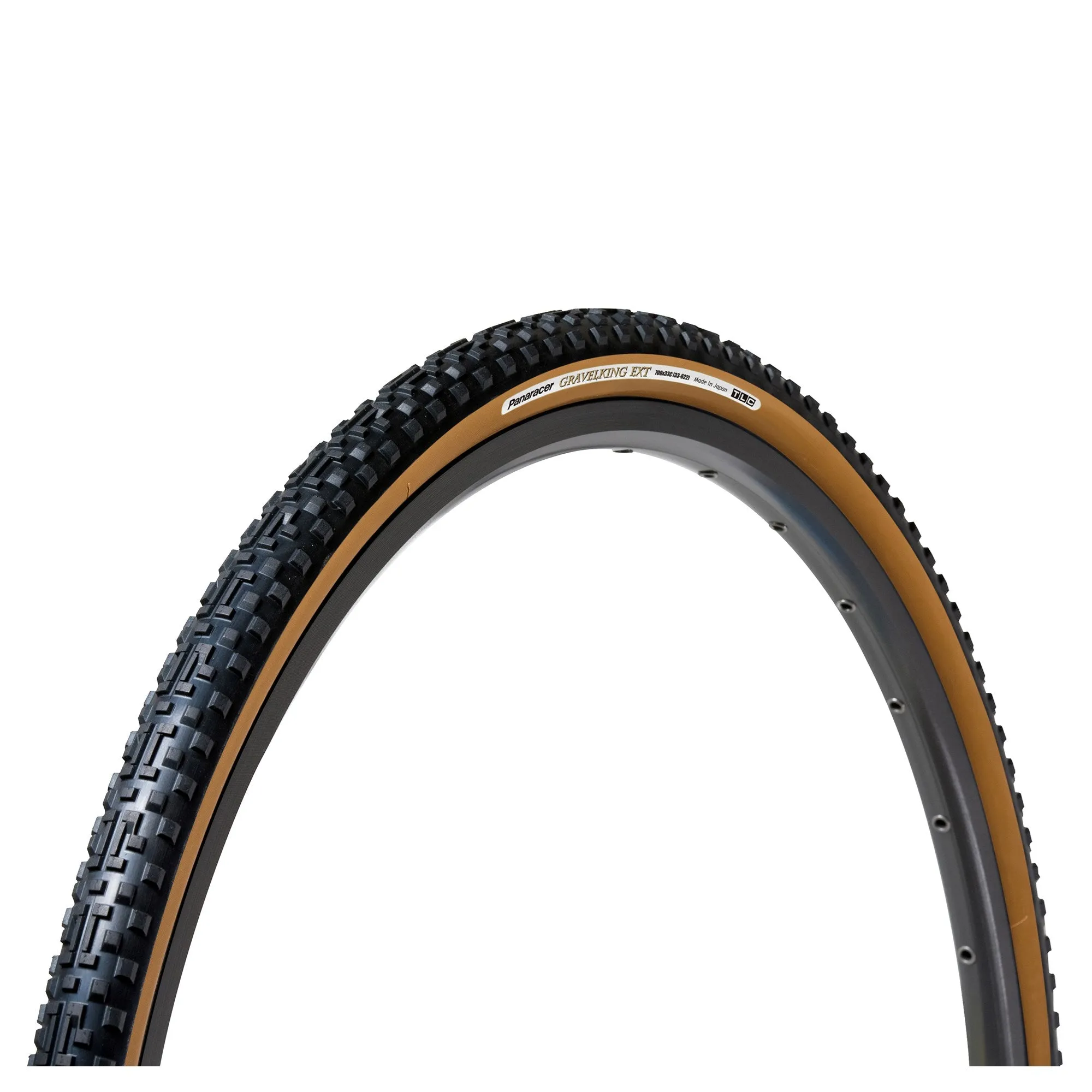 PANARACER GRAVELKING EXT TLC FOLDING TYRE BLACK/BROWN 700X33C