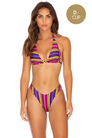 PARTY ANIMAL - Triangle Halter Top & High Leg Bottom • Multicolor
