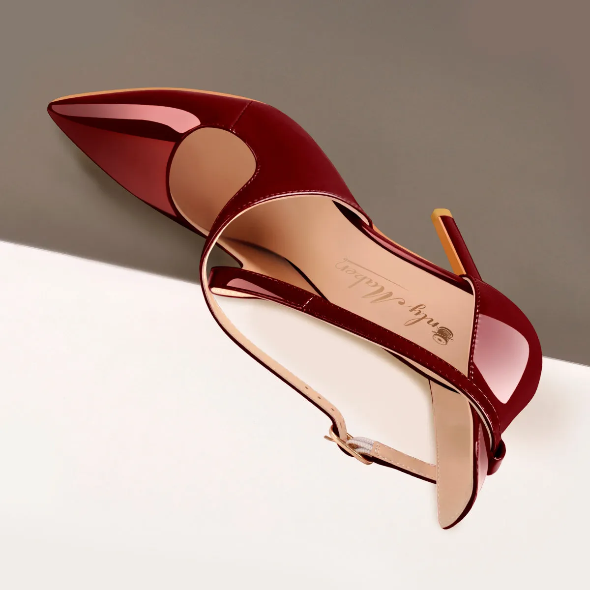 Patent Leather Pointed Toe Cross Strap High Heel Pumps