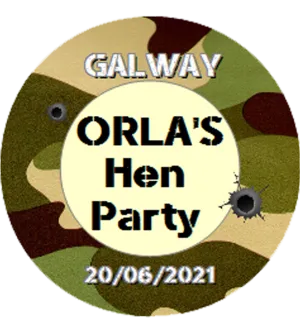 Personalised ARMY Theme Hen Party Badge