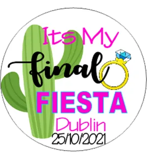 Personalised Brides 'Its My final Fiesta' Hen Party Badge