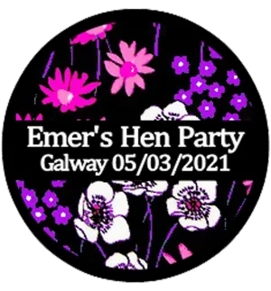 Personalised Hen Party vintage floral Badge