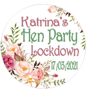Personalised Hen Party Vintage Floral Badge