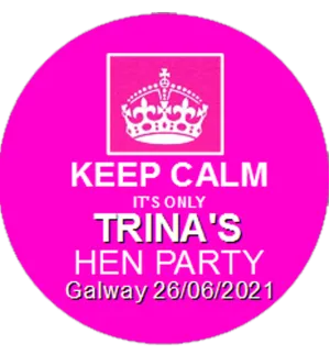Personalised Keep Calm Hen Party Badge