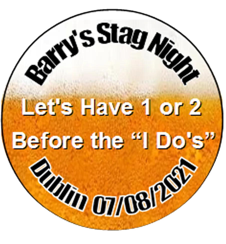 Personalised Stag Night Beer Badge