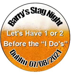 Personalised Stag Night Beer Badge