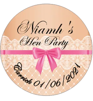Personalised vintage Lace Design Hen Party Badge