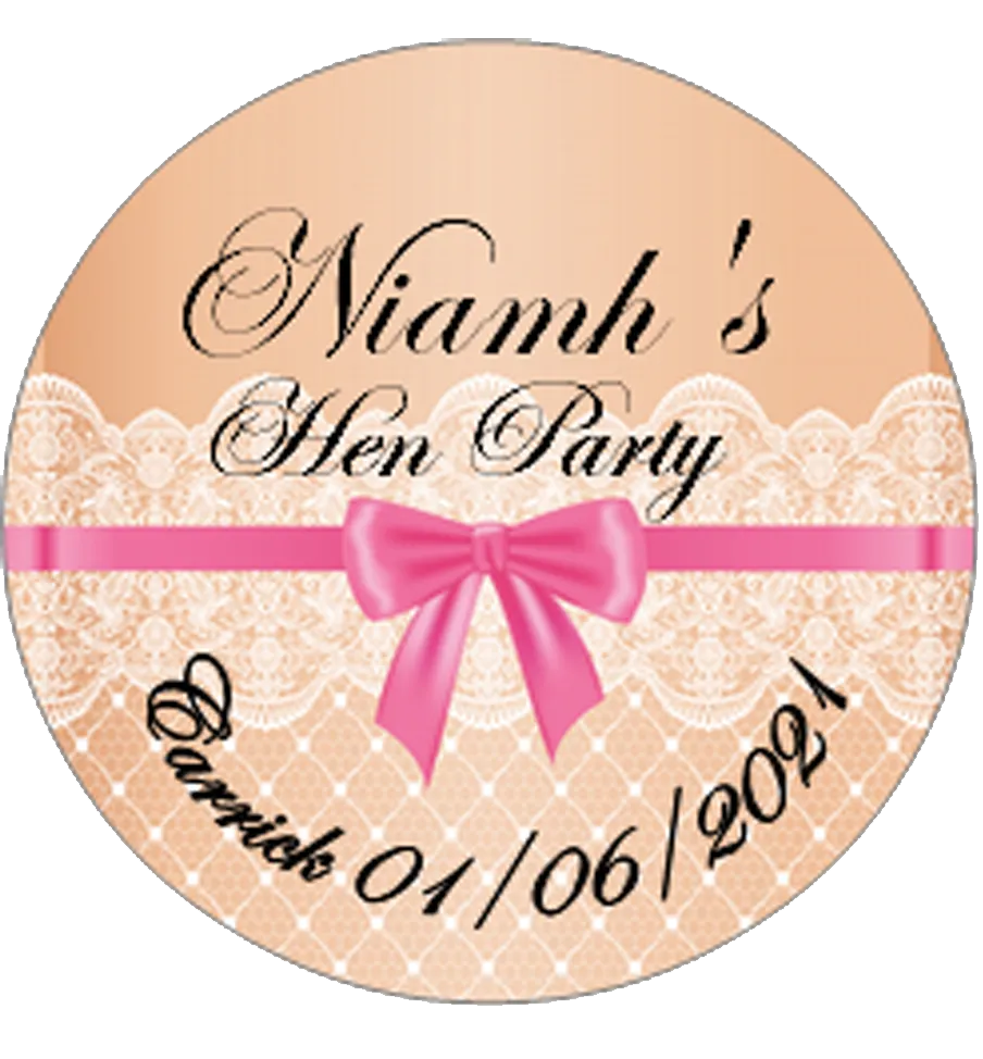 Personalised vintage Lace Design Hen Party Badge