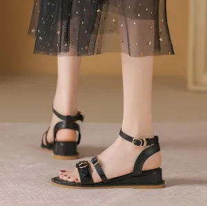 Petite Ankle Strap Wedge Sandals For Small Feet Girls GS346