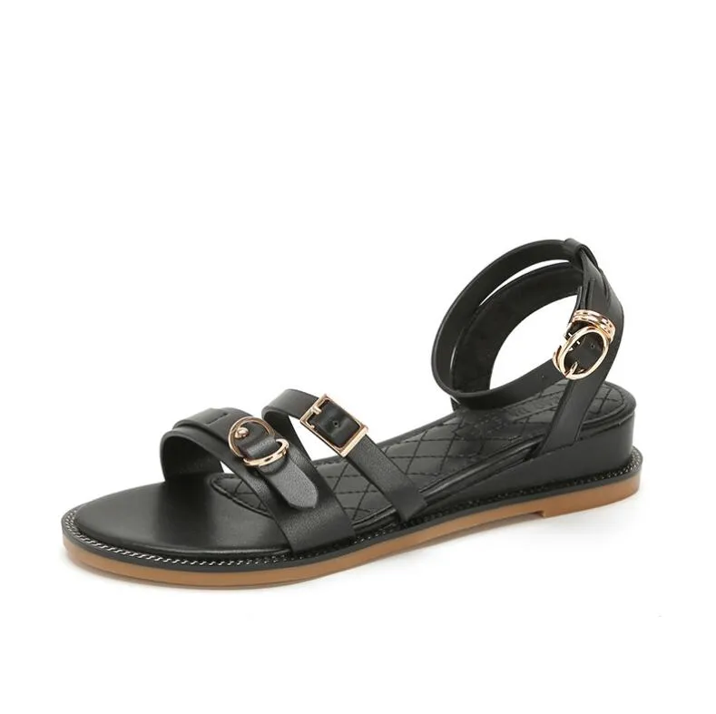 Petite Ankle Strap Wedge Sandals For Small Feet Girls GS346