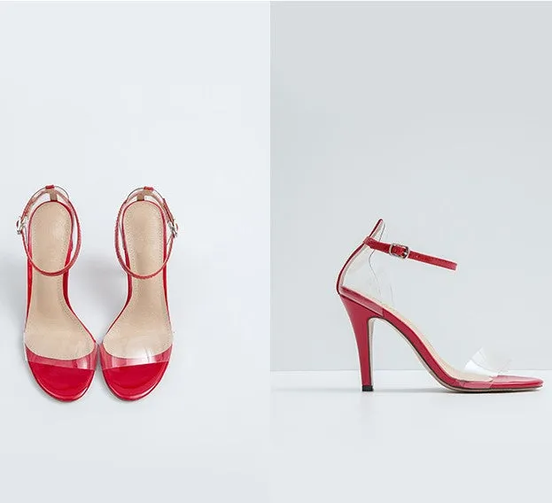 Petite Size Clear Strap Heeled Sandals SS290