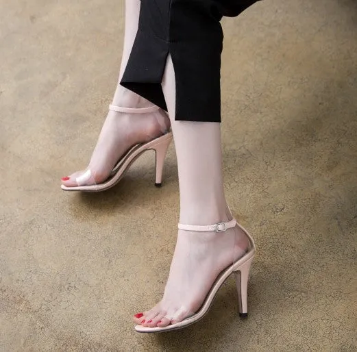 Petite Size Clear Strap Heeled Sandals SS290