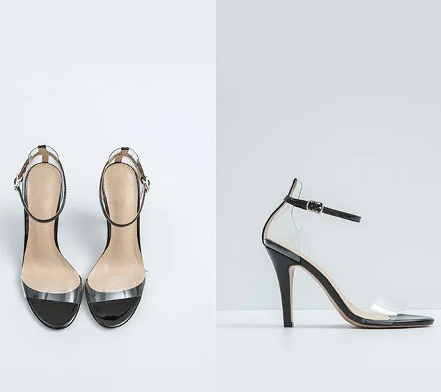 Petite Size Clear Strap Heeled Sandals SS290
