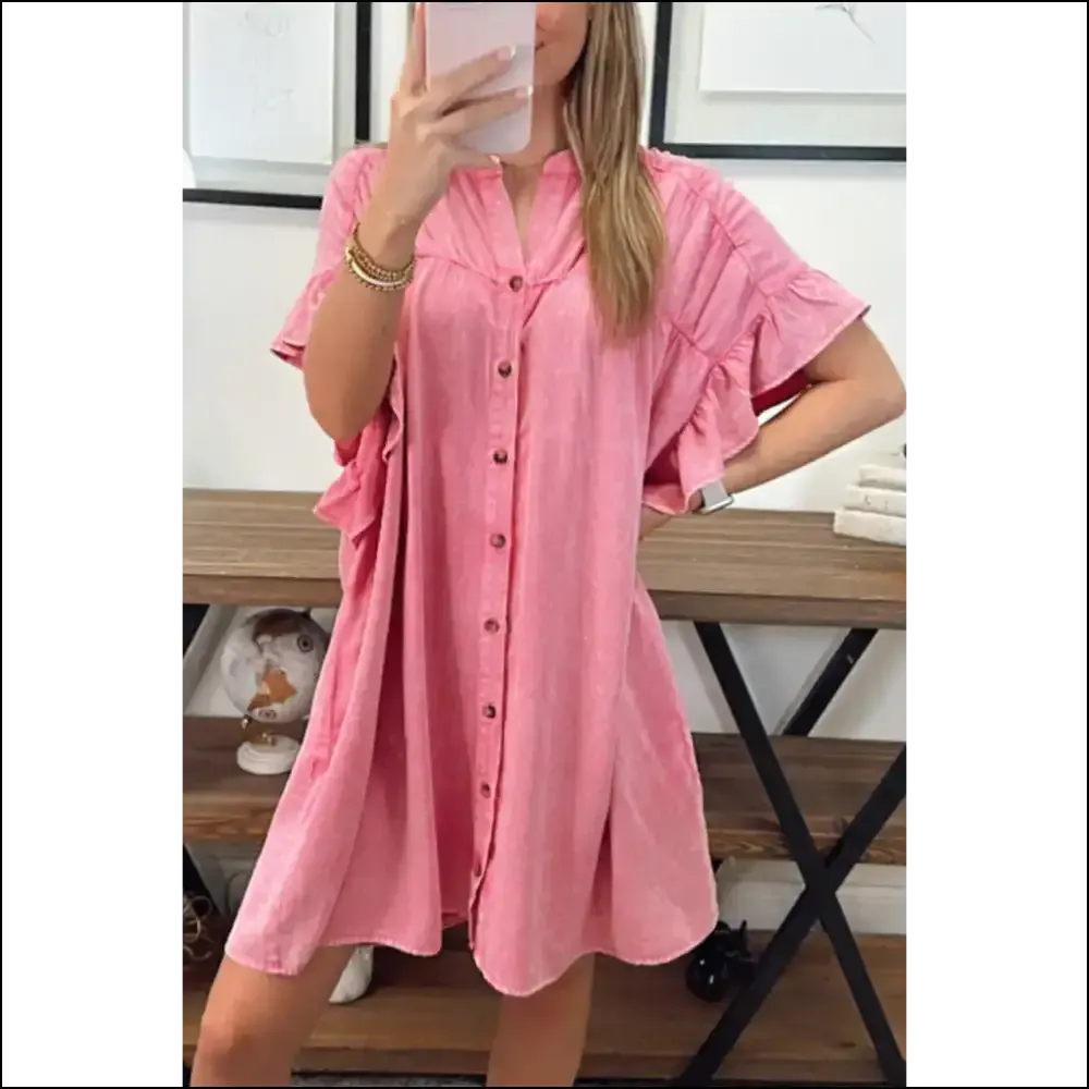 Pink Washed Mini Dress: Brunch  🍹 Head-turning  by Needful Things