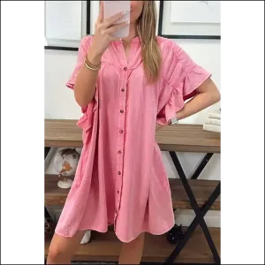 Pink Washed Mini Dress: Brunch  🍹 Head-turning  by Needful Things