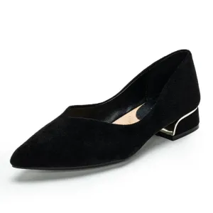 Point Toe Block Heels Slip-Ons