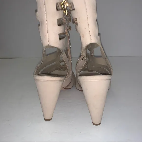 Pour La Victoire Nude Gladiator Lace Up High Heel
