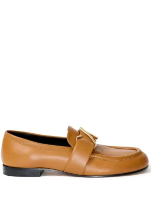 Proenza Schouler monogram-plaque embossed-leather loafers