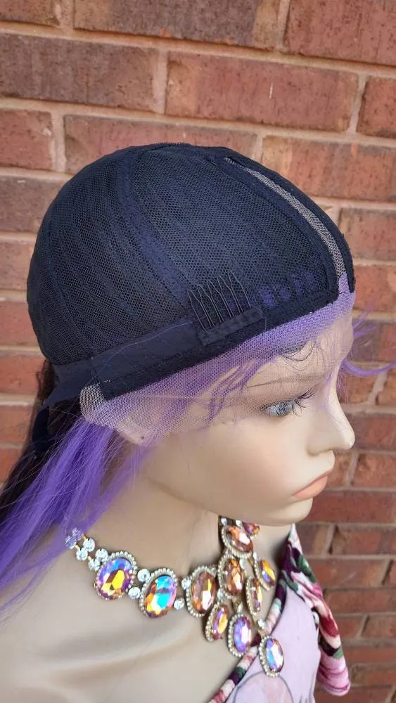Purple and Black Lace Front Wig | Hd Lace Wig For Women | Straight  Ombre Purple Wig | Cosplay Halloween Party Wig | Glory Tress - FABULOUS