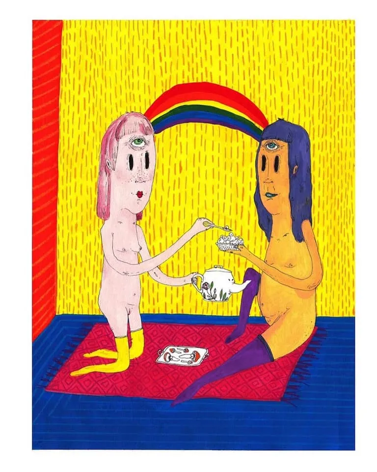 Rainbow Tea Party Print