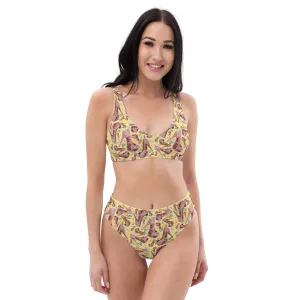 Recycled high-waisted bikini 'Tea Party'
