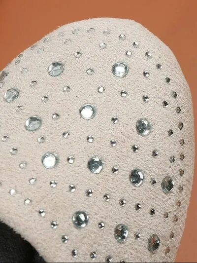 Rhinestone platte slip-ons