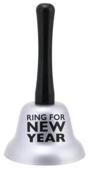 Ring for New Year Silver Call Hand Bell Noisemaker