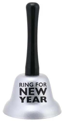Ring for New Year Silver Call Hand Bell Noisemaker