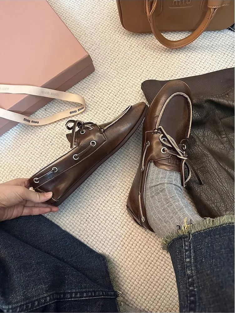 Round Toe Flat Slip-Ons
