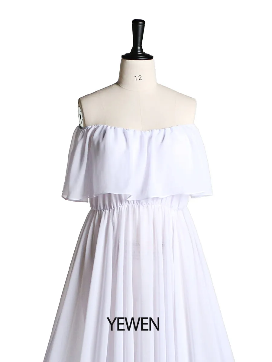 Ruffled Off Shoulder Plus Size Maternity Dress for Photoshoot YD2105081