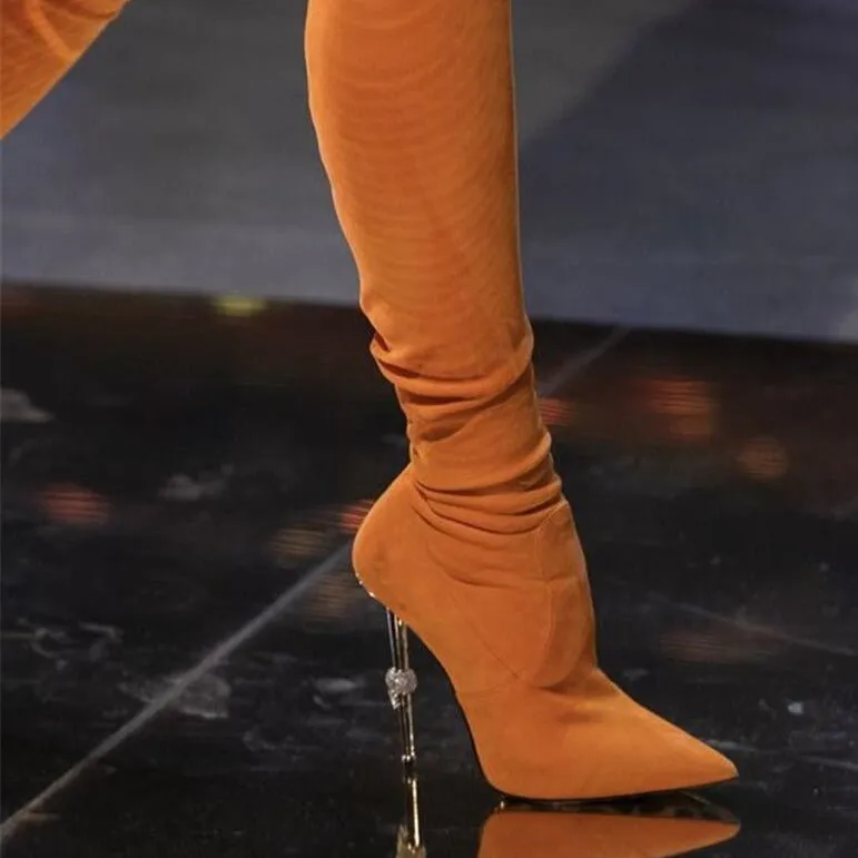 Runway Pointed Toe High Heels Over The Knee Boots